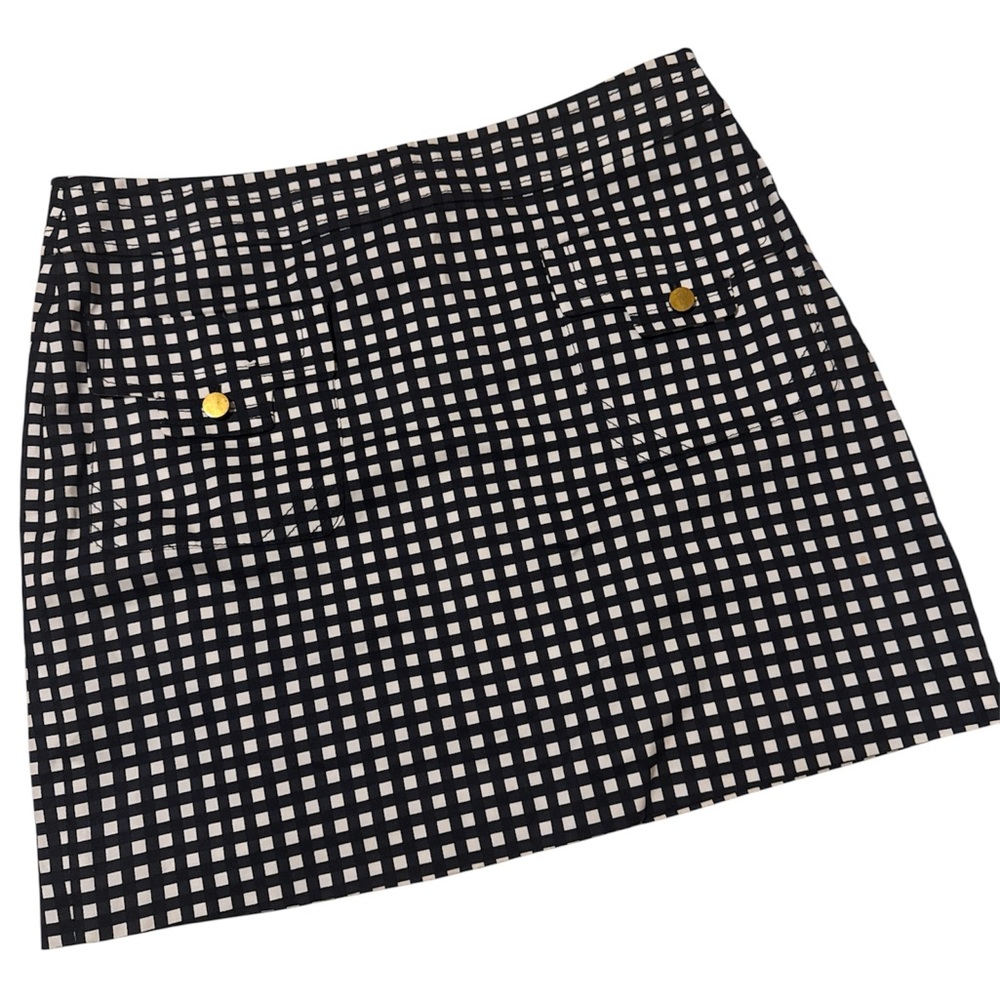 Tory Burch Black and White Grid Mini Skirt size 6